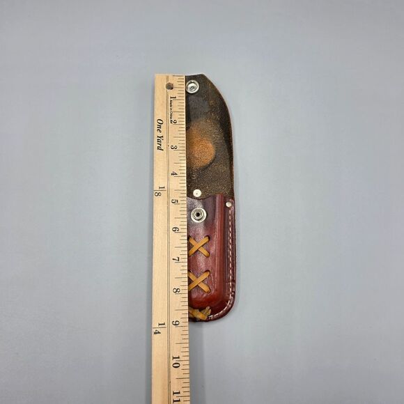 Harley-Davidson Brown and Orange Leather Bag with Cross-Stitch Design - Picture 8 of 17